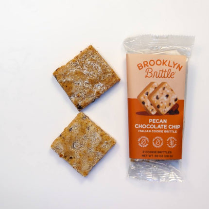 Pecan Chocolate Chip Italian Cookie Brittle – Snack Pack Box (12 Grab & Go 2-Packs)