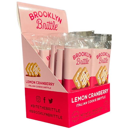 Lemon Cranberry Italian Cookie Brittle – Snack Pack Box (12 Grab & Go 2-Packs)