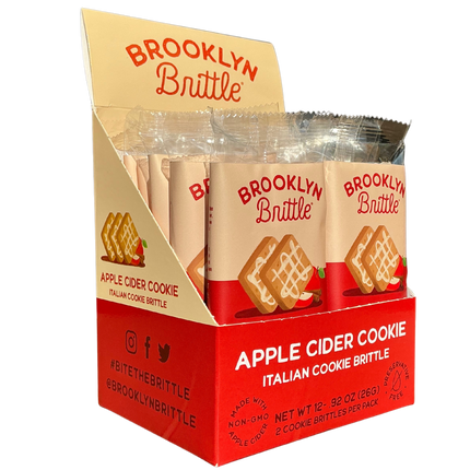 Apple Cider Italian Cookie Brittle – Snack Pack Box (12 Grab & Go 2-Packs)