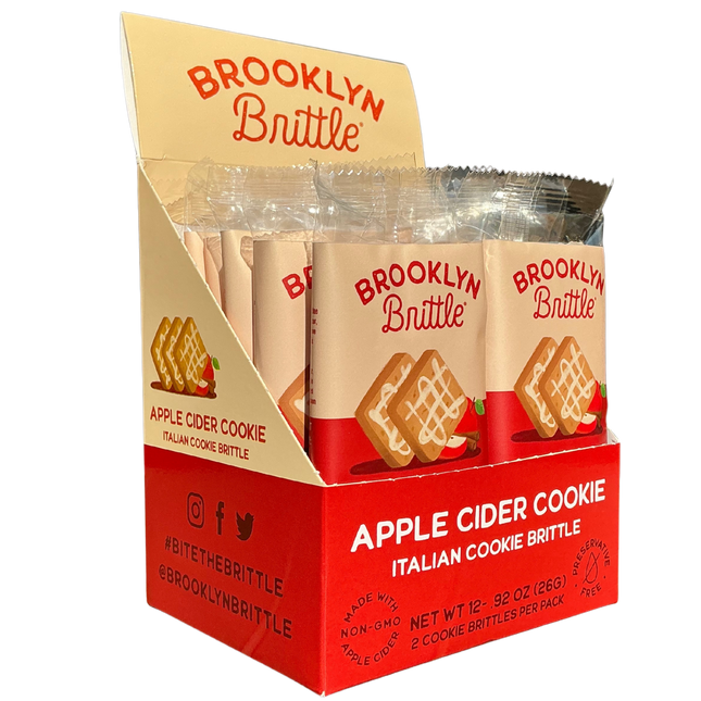 Apple Cider Italian Cookie Brittle – Snack Pack Box (12 Grab & Go 2-Packs)