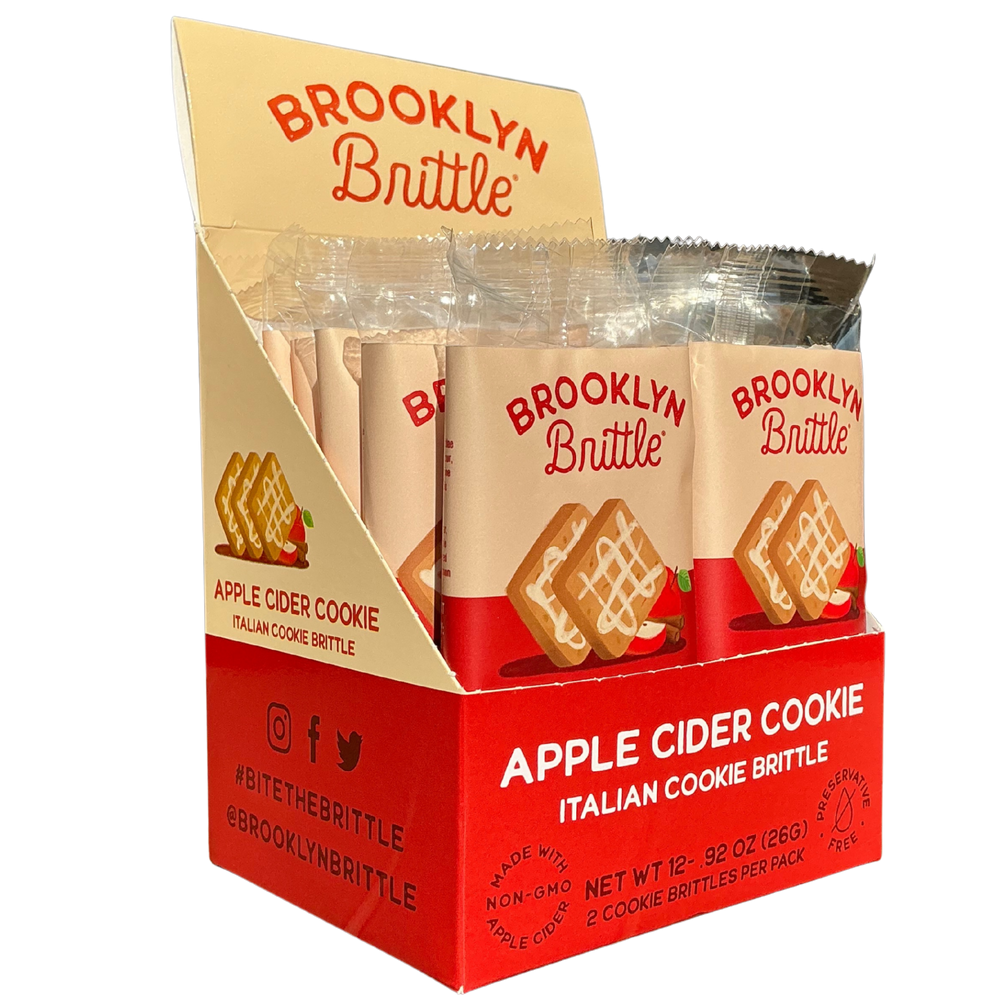 Apple Cider Italian Cookie Brittle – Snack Pack Box (12 Grab & Go 2-Packs)