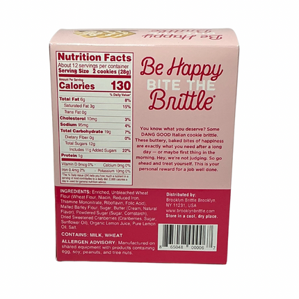 Lemon Cranberry Italian Cookie Brittle – Snack Pack Box (12 Grab & Go 2-Packs)