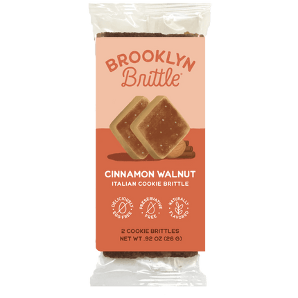 Cinnamon Walnut Italian Cookie Brittle – Snack Pack Box (12 Grab & Go 2-Packs)