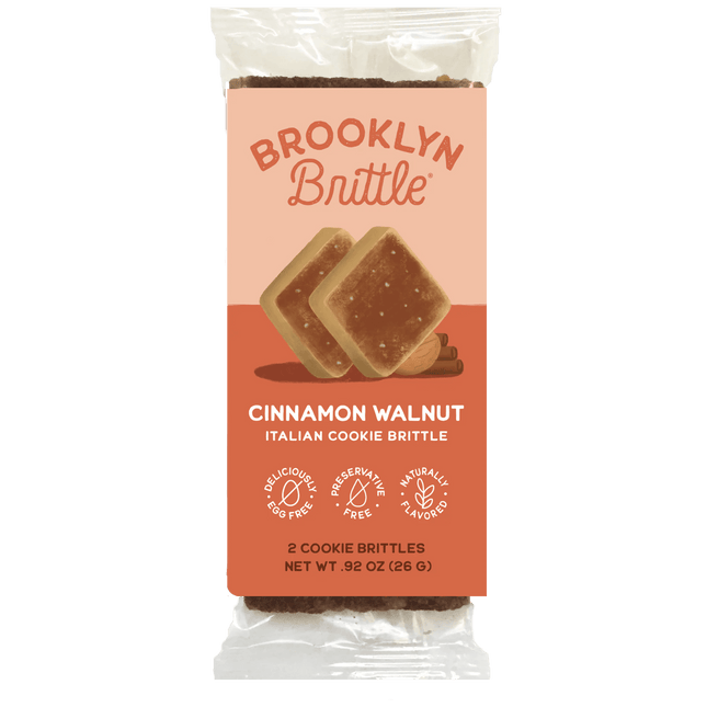 Cinnamon Walnut Italian Cookie Brittle – Snack Pack Box (12 Grab & Go 2-Packs)