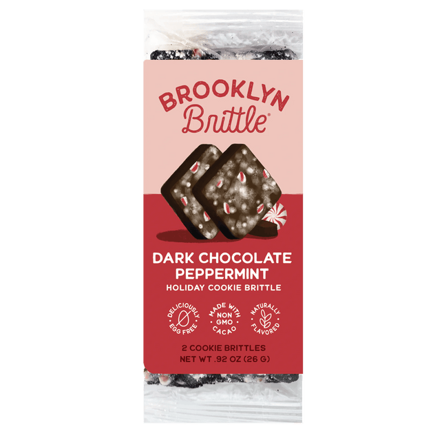 Dark Chocolate Peppermint Italian Cookie Brittle – Snack Pack Box (12 Grab & Go 2-Packs)
