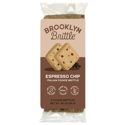 Espresso Chip Italian Cookie Brittle – Snack Pack Box (12 Grab & Go 2-Packs)