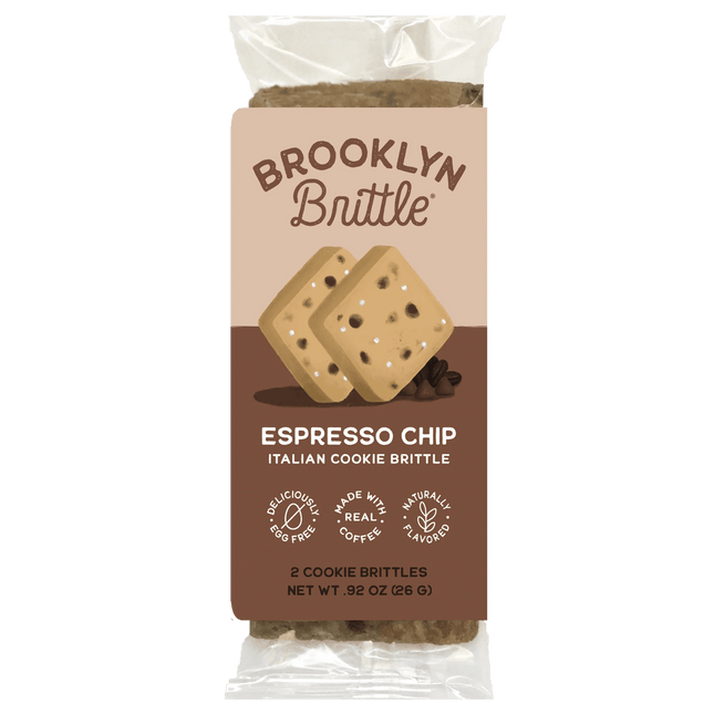 Espresso Chip Italian Cookie Brittle – Snack Pack Box (12 Grab & Go 2-Packs)