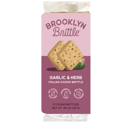 Garlic & Herb Italian Cookie Brittle – Snack Pack Box (12 Grab & Go 2-Packs)