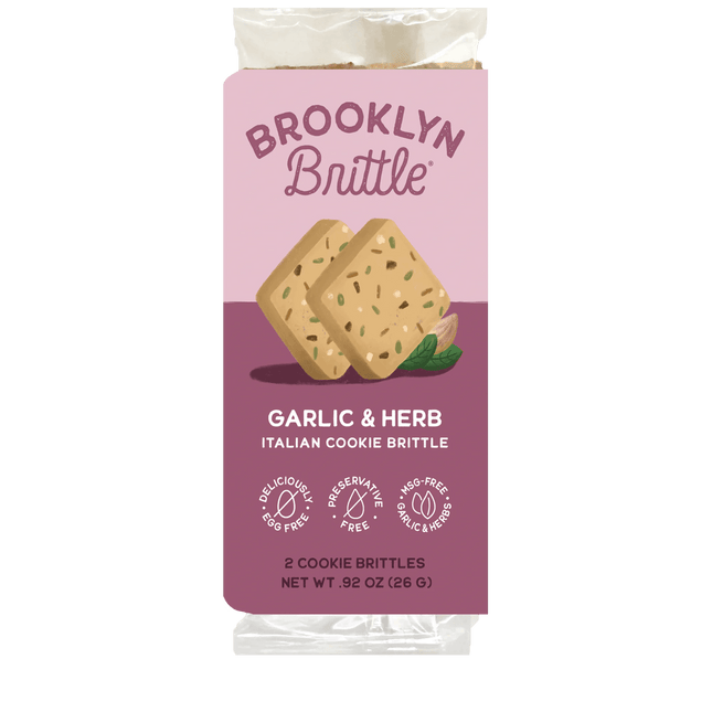 Garlic & Herb Italian Cookie Brittle – Snack Pack Box (12 Grab & Go 2-Packs)