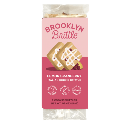 Lemon Cranberry Italian Cookie Brittle – Snack Pack Box (12 Grab & Go 2-Packs)