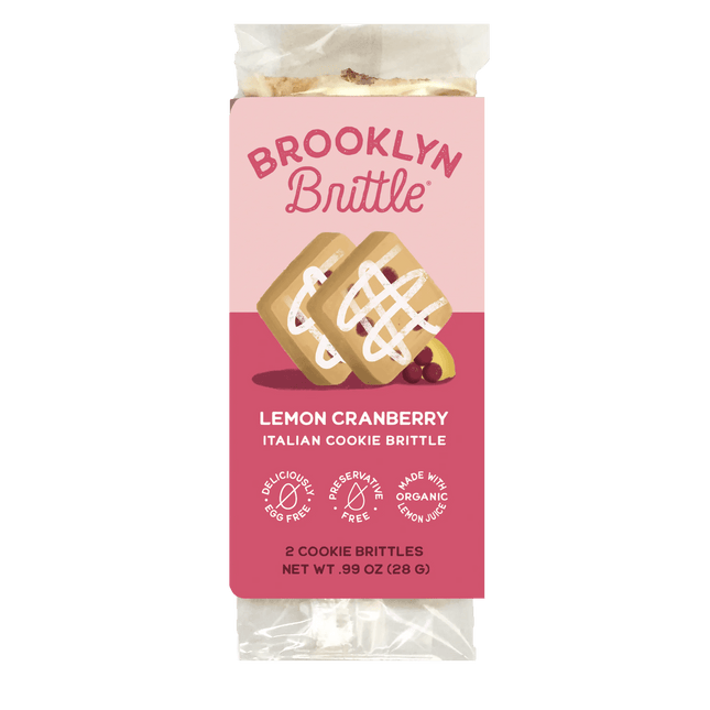 Lemon Cranberry Italian Cookie Brittle – Snack Pack Box (12 Grab & Go 2-Packs)