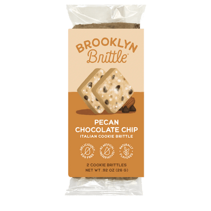 Pecan Chocolate Chip Italian Cookie Brittle – Snack Pack Box (12 Grab & Go 2-Packs)