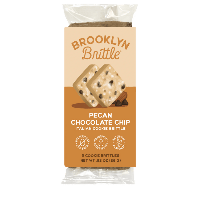 Pecan Chocolate Chip Italian Cookie Brittle – Snack Pack Box (12 Grab & Go 2-Packs)