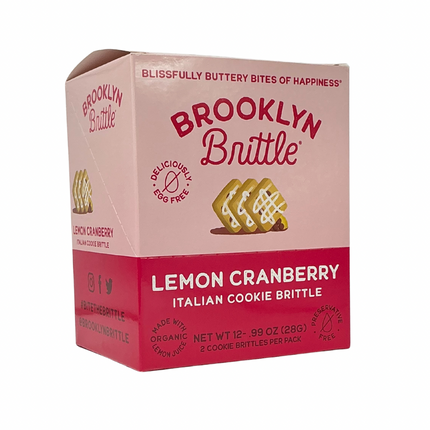Lemon Cranberry Italian Cookie Brittle – Snack Pack Box (12 Grab & Go 2-Packs)