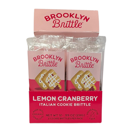 Lemon Cranberry Italian Cookie Brittle – Snack Pack Box (12 Grab & Go 2-Packs)